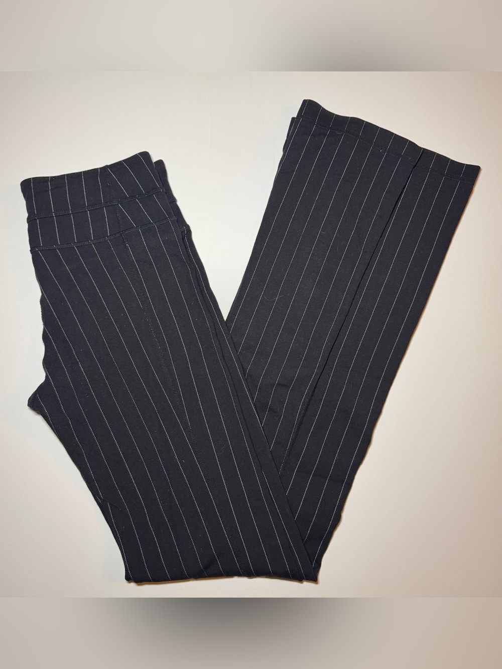 Vintage Y2K Lululemon Black Pinstripe Flare Yoga Pants Size 4